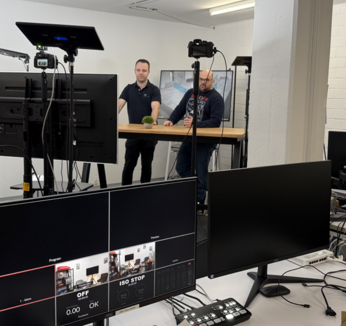 Team making webcast